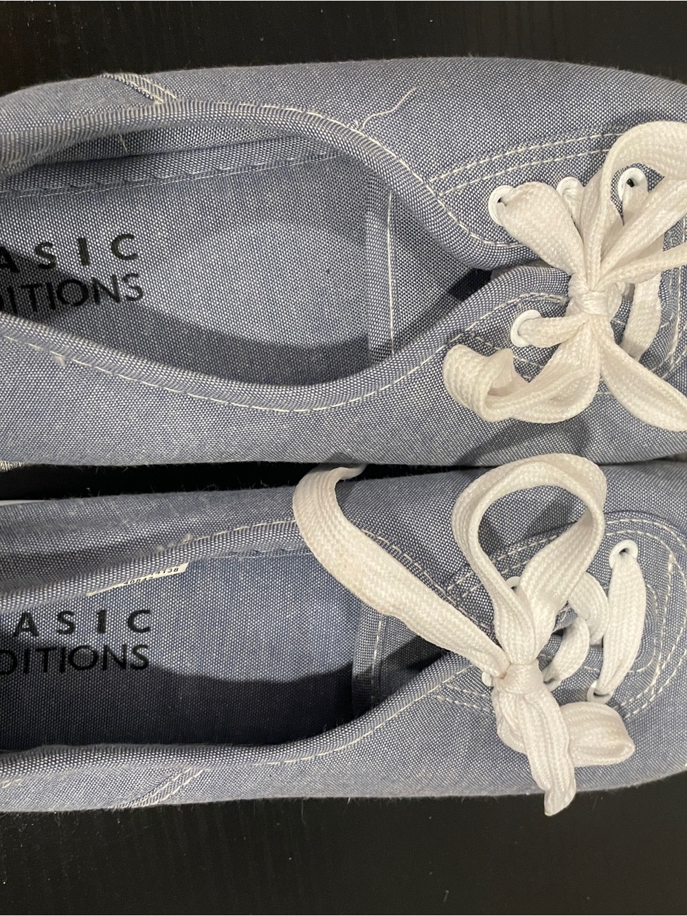 Basic Editions Light Blue Canvas Sneakers with White Laces size 7